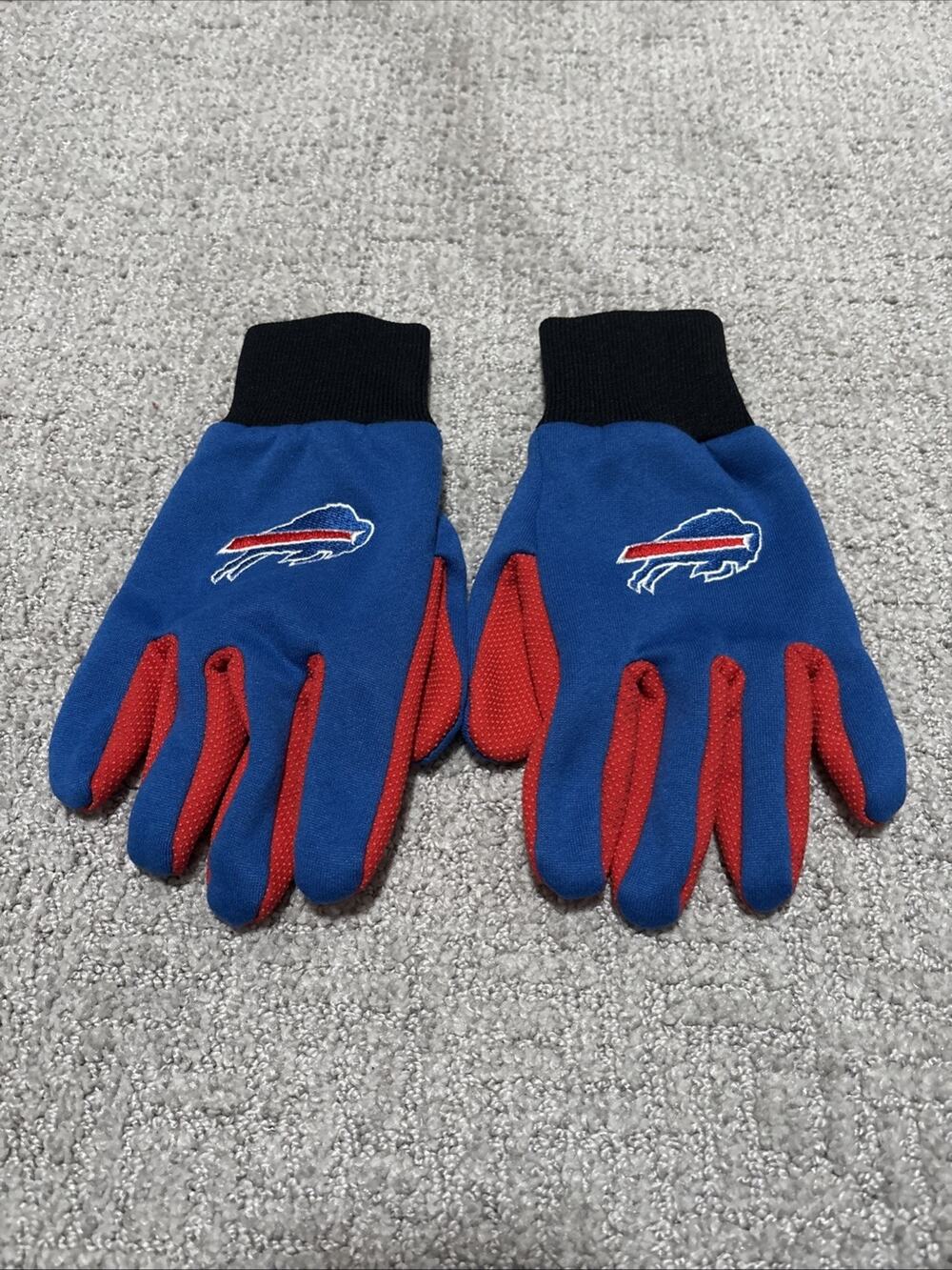 NFL Buffalo Bills Colored Palm Utility Gloves Blue w/ Red Palm by FOCO